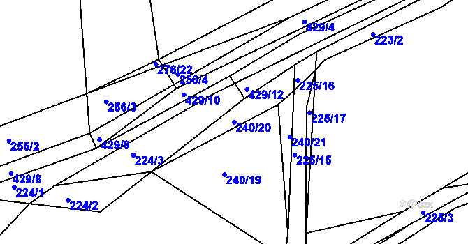 Parcela st. 240/20 v KÚ Ždírec u Blovic, Katastrální mapa