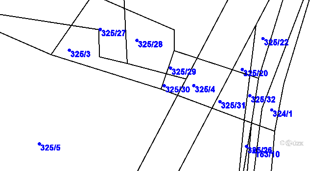 Parcela st. 325/30 v KÚ Ždírec u Blovic, Katastrální mapa