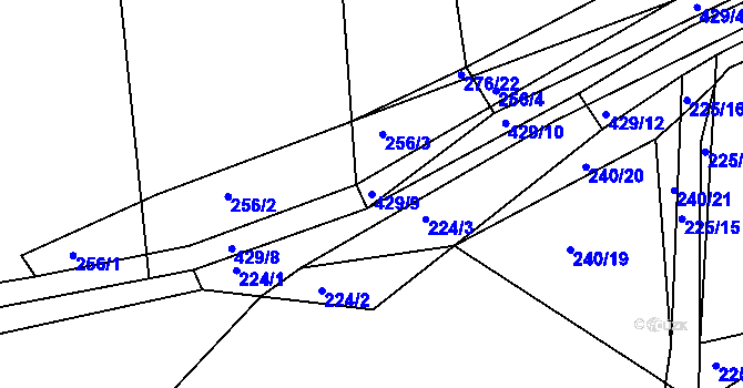 Parcela st. 429/9 v KÚ Ždírec u Blovic, Katastrální mapa