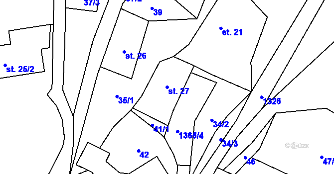 Parcela st. 27 v KÚ Ždírec v Podbezdězí, Katastrální mapa