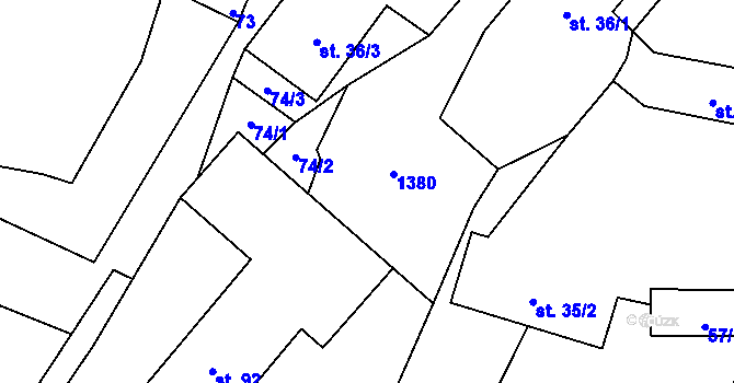 Parcela st. 36/2 v KÚ Ždírec v Podbezdězí, Katastrální mapa