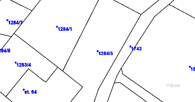 Parcela st. 1284/5 v KÚ Ždírec v Podbezdězí, Katastrální mapa