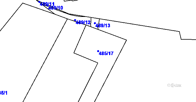 Parcela st. 485/17 v KÚ Ždírec v Podbezdězí, Katastrální mapa