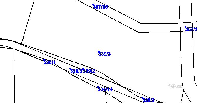 Parcela st. 539/3 v KÚ Ždírec na Moravě, Katastrální mapa