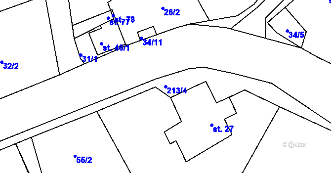 Parcela st. 213/4 v KÚ Kohoutov u Ždírce nad Doubravou, Katastrální mapa