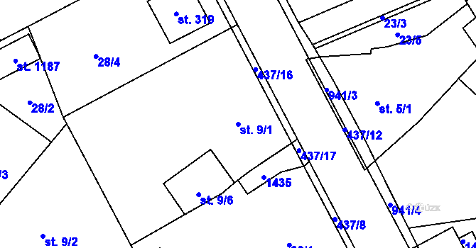 Parcela st. 9/1 v KÚ Ždírec nad Doubravou, Katastrální mapa