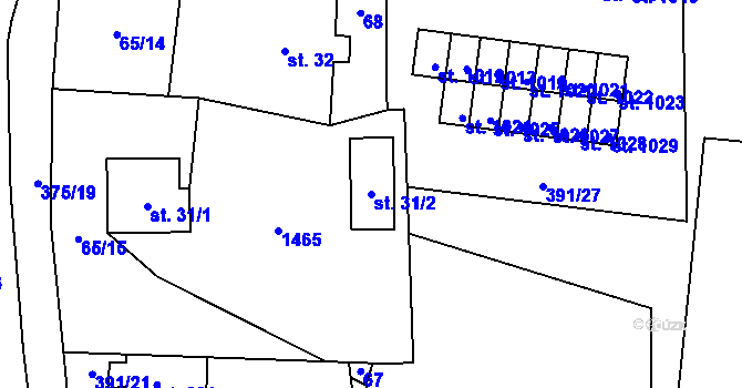 Parcela st. 31/2 v KÚ Ždírec nad Doubravou, Katastrální mapa