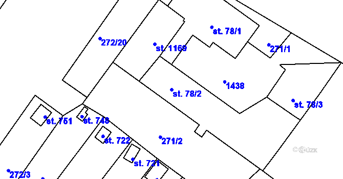 Parcela st. 78/2 v KÚ Ždírec nad Doubravou, Katastrální mapa