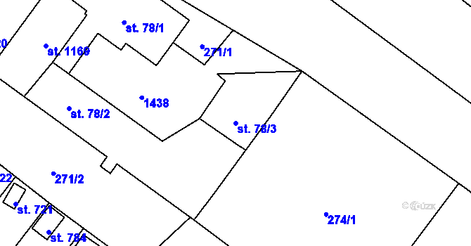 Parcela st. 78/3 v KÚ Ždírec nad Doubravou, Katastrální mapa