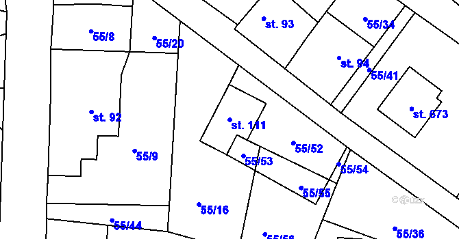 Parcela st. 111 v KÚ Ždírec nad Doubravou, Katastrální mapa
