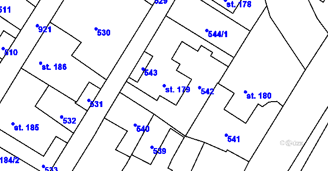 Parcela st. 179 v KÚ Ždírec nad Doubravou, Katastrální mapa
