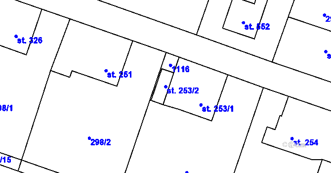 Parcela st. 253/2 v KÚ Ždírec nad Doubravou, Katastrální mapa