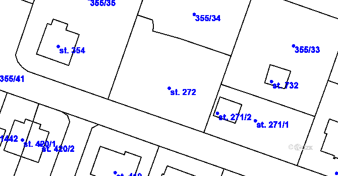 Parcela st. 272 v KÚ Ždírec nad Doubravou, Katastrální mapa