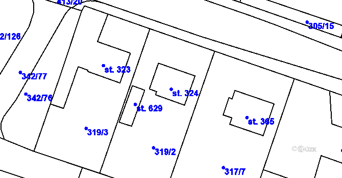 Parcela st. 324 v KÚ Ždírec nad Doubravou, Katastrální mapa