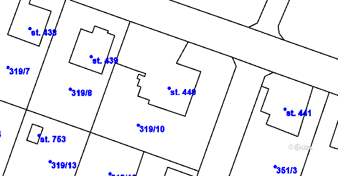 Parcela st. 440 v KÚ Ždírec nad Doubravou, Katastrální mapa