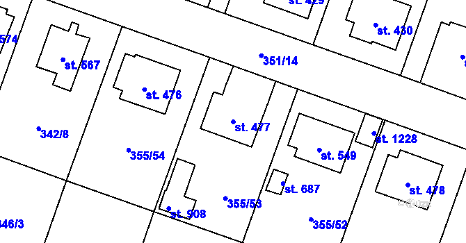 Parcela st. 477 v KÚ Ždírec nad Doubravou, Katastrální mapa