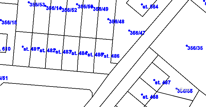 Parcela st. 486 v KÚ Ždírec nad Doubravou, Katastrální mapa