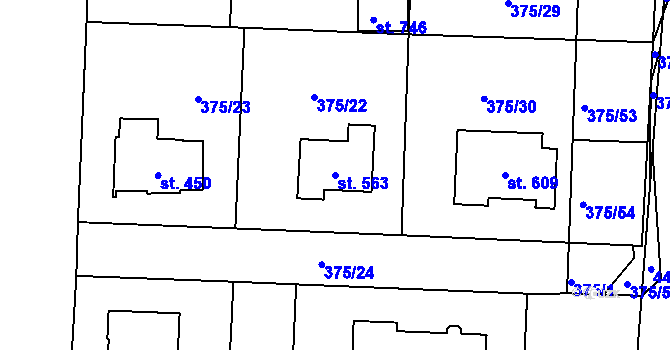 Parcela st. 563 v KÚ Ždírec nad Doubravou, Katastrální mapa