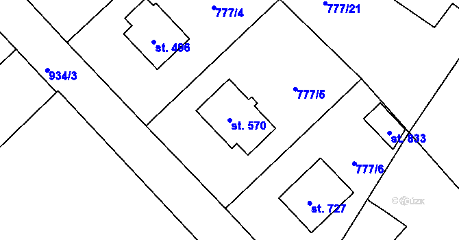 Parcela st. 570 v KÚ Ždírec nad Doubravou, Katastrální mapa