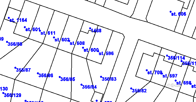 Parcela st. 596 v KÚ Ždírec nad Doubravou, Katastrální mapa