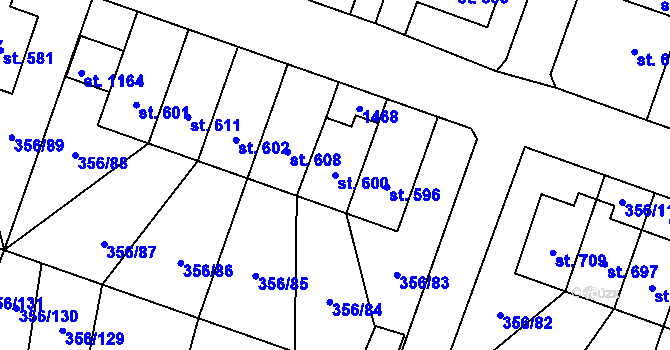 Parcela st. 600 v KÚ Ždírec nad Doubravou, Katastrální mapa