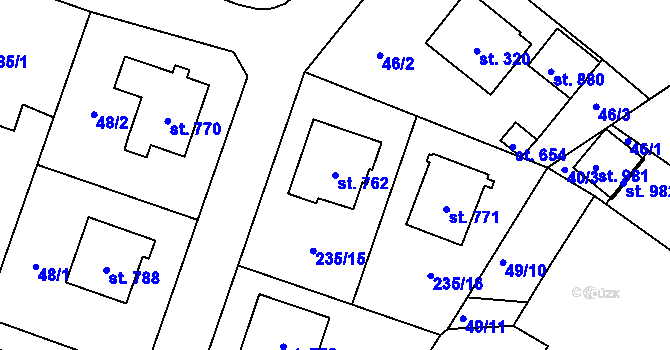 Parcela st. 762 v KÚ Ždírec nad Doubravou, Katastrální mapa