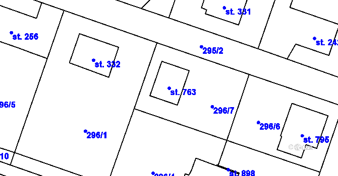 Parcela st. 763 v KÚ Ždírec nad Doubravou, Katastrální mapa