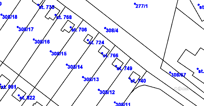 Parcela st. 766 v KÚ Ždírec nad Doubravou, Katastrální mapa