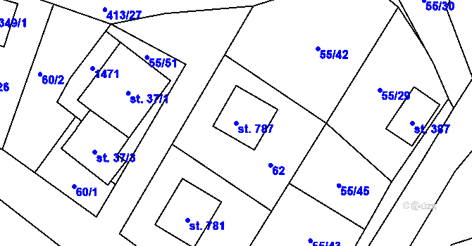 Parcela st. 787 v KÚ Ždírec nad Doubravou, Katastrální mapa