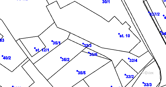 Parcela st. 32/3 v KÚ Ždírec nad Doubravou, Katastrální mapa