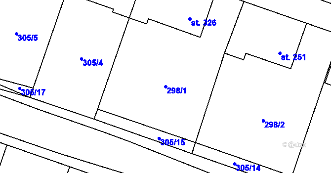 Parcela st. 298/1 v KÚ Ždírec nad Doubravou, Katastrální mapa