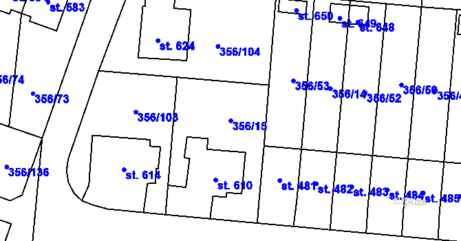 Parcela st. 356/15 v KÚ Ždírec nad Doubravou, Katastrální mapa
