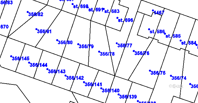 Parcela st. 356/78 v KÚ Ždírec nad Doubravou, Katastrální mapa