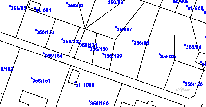 Parcela st. 356/129 v KÚ Ždírec nad Doubravou, Katastrální mapa