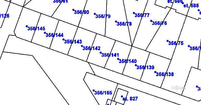 Parcela st. 356/141 v KÚ Ždírec nad Doubravou, Katastrální mapa