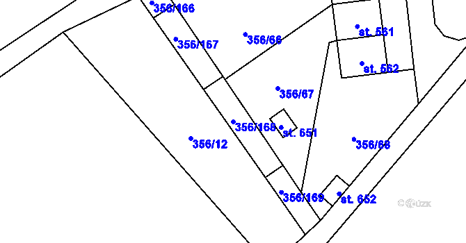 Parcela st. 356/168 v KÚ Ždírec nad Doubravou, Katastrální mapa