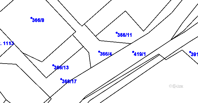 Parcela st. 366/4 v KÚ Ždírec nad Doubravou, Katastrální mapa