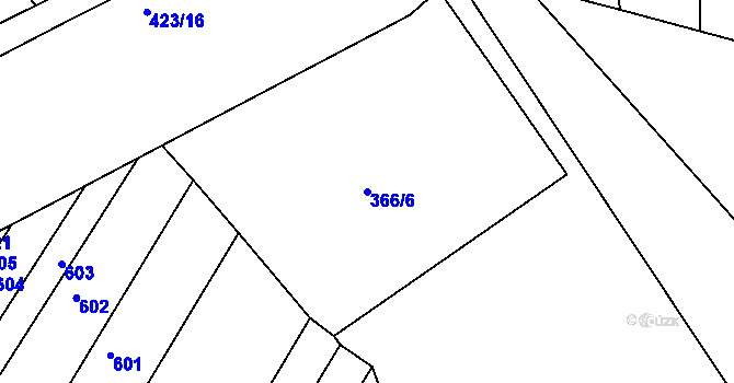 Parcela st. 366/6 v KÚ Ždírec nad Doubravou, Katastrální mapa