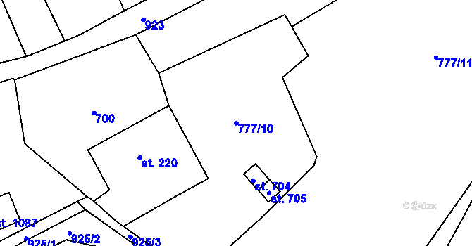 Parcela st. 777/10 v KÚ Ždírec nad Doubravou, Katastrální mapa