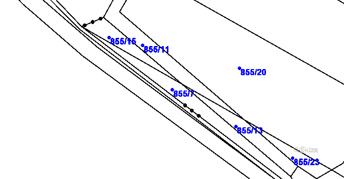 Parcela st. 855/7 v KÚ Ždírec nad Doubravou, Katastrální mapa