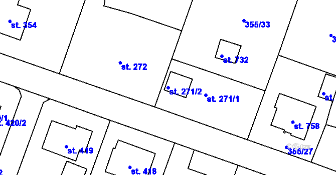 Parcela st. 271/2 v KÚ Ždírec nad Doubravou, Katastrální mapa