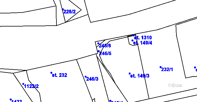 Parcela st. 246/5 v KÚ Ždírec nad Doubravou, Katastrální mapa