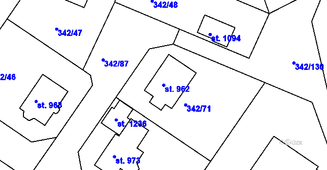 Parcela st. 962 v KÚ Ždírec nad Doubravou, Katastrální mapa