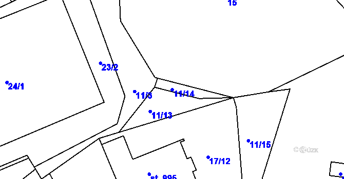Parcela st. 11/14 v KÚ Ždírec nad Doubravou, Katastrální mapa