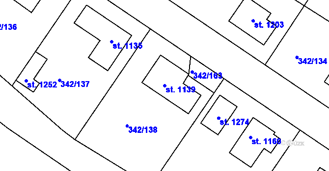 Parcela st. 1139 v KÚ Ždírec nad Doubravou, Katastrální mapa