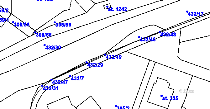 Parcela st. 432/49 v KÚ Ždírec nad Doubravou, Katastrální mapa