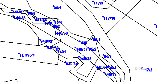 Parcela st. 96/5 v KÚ Ždírec nad Doubravou, Katastrální mapa