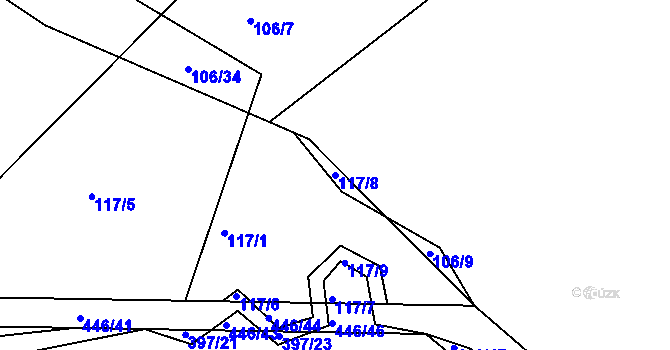Parcela st. 117/8 v KÚ Ždírec nad Doubravou, Katastrální mapa