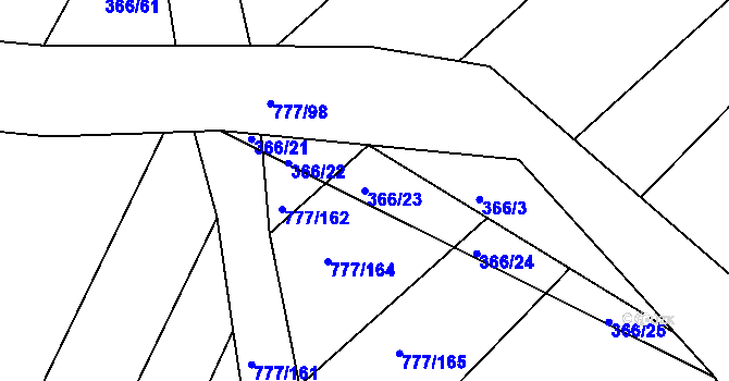 Parcela st. 366/23 v KÚ Ždírec nad Doubravou, Katastrální mapa