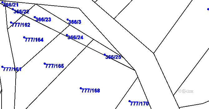 Parcela st. 366/25 v KÚ Ždírec nad Doubravou, Katastrální mapa